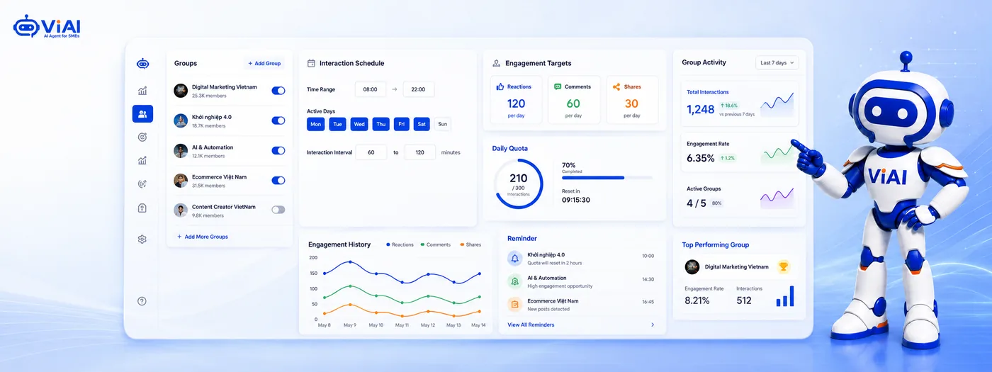 Tương tác nhóm Facebook tự động có kiểm soát